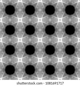 Design seamless monochrome decorative pattern. Abstract lines textured background. Vector art. No gradient