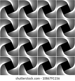 Design seamless monochrome decorative pattern. Abstract lines textured background. Vector art. No gradient