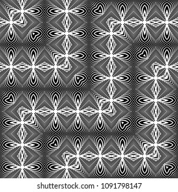 Design seamless monochrome decorative pattern. Abstract zigzag background. Vector art