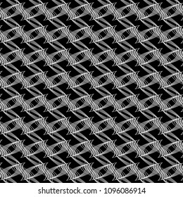 Design seamless monochrome decorative pattern. Abstract lines textured background. Vector art. No gradient