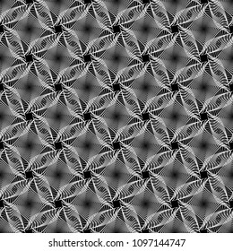 Design seamless monochrome decorative pattern. Abstract lines textured background. Vector art. No gradient
