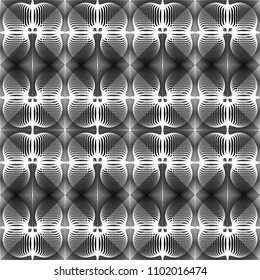 Design seamless monochrome decorative pattern. Abstract lines textured background. Vector art. No gradient
