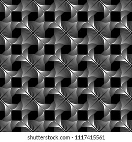 Design seamless monochrome decorative pattern. Abstract lines textured background. Vector art. No gradient