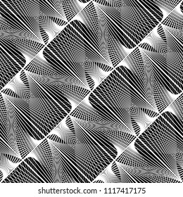 Design seamless monochrome decorative pattern. Abstract lines textured background. Vector art. No gradient