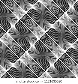 Design seamless monochrome decorative pattern. Abstract lines textured background. Vector art. No gradient