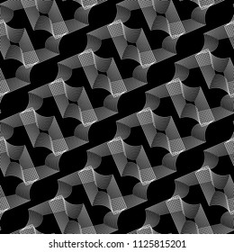 Design seamless monochrome decorative pattern. Abstract lines textured background. Vector art. No gradient