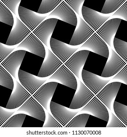 Design seamless monochrome decorative pattern. Abstract lines textured background. Vector art. No gradient