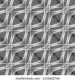 Design seamless monochrome decorative pattern. Abstract lines textured background. Vector art. No gradient