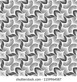 Design seamless monochrome decorative pattern. Abstract lines textured background. Vector art. No gradient