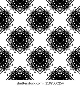 Design seamless monochrome decorative pattern. Abstract background. Vector art