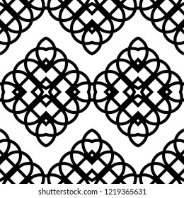 Design seamless monochrome decorative pattern. Abstract geometric background. Vector art