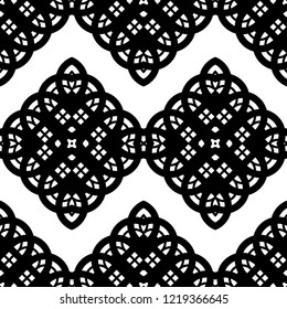 Design seamless monochrome decorative pattern. Abstract geometric background. Vector art