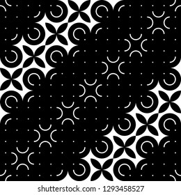 Design seamless monochrome decorative pattern. Abstract geometric background. Vector art