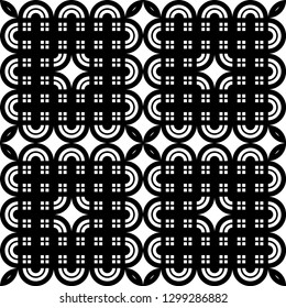 Design seamless monochrome decorative pattern. Abstract grating background. Vector art