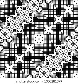 Design seamless monochrome decorative pattern. Abstract geometric background. Vector art