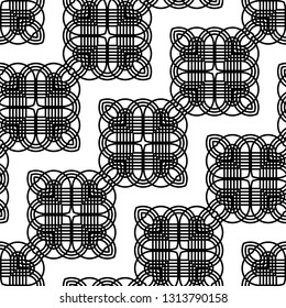 Design seamless monochrome decorative pattern. Abstract geometric background. Vector art