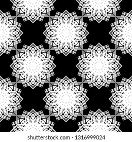 Design seamless monochrome decorative pattern. Abstract background. Vector art
