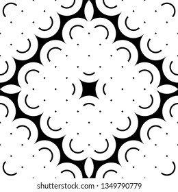 Design seamless monochrome decorative pattern. Abstract grating background. Vector art