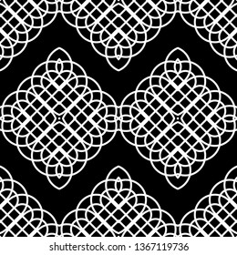 Design seamless monochrome decorative pattern. Abstract geometric background. Vector art