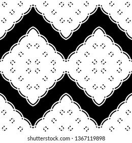 Design seamless monochrome decorative pattern. Abstract geometric background. Vector art