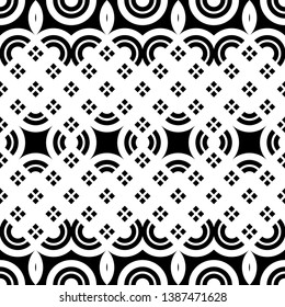 Design seamless monochrome decorative pattern. Abstract geometric background. Vector art