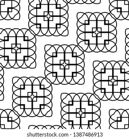 Design seamless monochrome decorative pattern. Abstract geometric background. Vector art