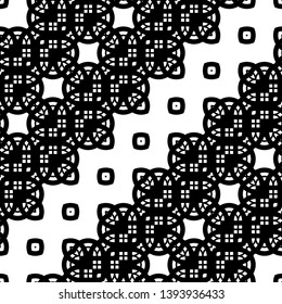 Design seamless monochrome decorative pattern. Abstract grid background. Vector art
