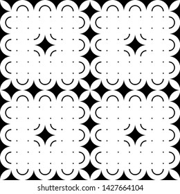 Design seamless monochrome decorative pattern. Abstract grating background. Vector art