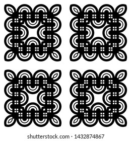 Design seamless monochrome decorative pattern. Abstract grating background. Vector art
