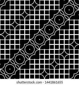 Design seamless monochrome decorative pattern. Abstract geometric background. Vector art