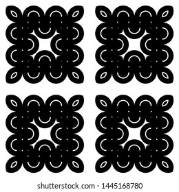 Design seamless monochrome decorative pattern. Abstract grating background. Vector art