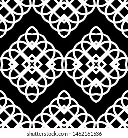 Design seamless monochrome decorative pattern. Abstract geometric background. Vector art