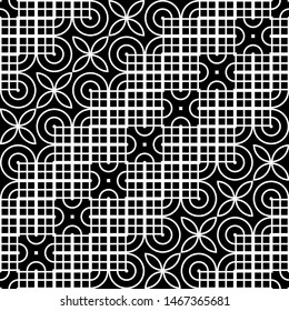 Design nahtlos monochrome Dekorationsmuster. Abstrakter geometrischer Hintergrund. Vektorillustration