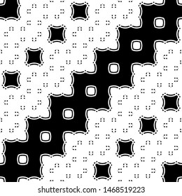Design seamless monochrome decorative pattern. Abstract zigzag background. Vector art