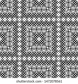 Design seamless monochrome decorative pattern. Abstract geometric background. Vector art