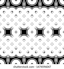 Design seamless monochrome decorative pattern. Abstract geometric background. Vector art