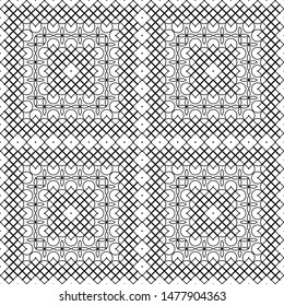 Design seamless monochrome decorative pattern. Abstract geometric background. Vector art