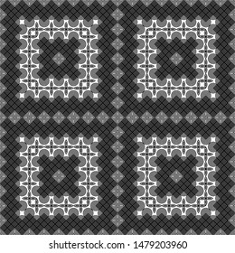 Design seamless monochrome decorative pattern. Abstract geometric background. Vector art