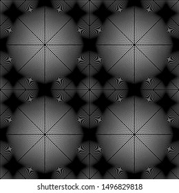 Design seamless monochrome decorative pattern. Abstract lines textured background. Vector art. No gradient