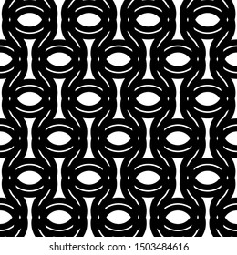 Design seamless monochrome decorative pattern. Abstract grating background. Vector art