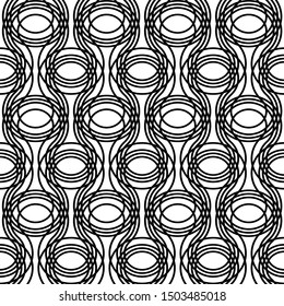 Design seamless monochrome decorative pattern. Abstract grating background. Vector art