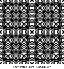 Design seamless monochrome decorative pattern. Abstract grating background. Vector art