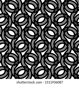 Design seamless monochrome decorative pattern. Abstract grating background. Vector art