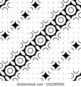 Design seamless monochrome decorative pattern. Abstract geometric background. Vector art
