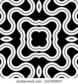 Design seamless monochrome decorative pattern. Abstract twisting background. Vector art