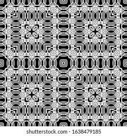 Design seamless monochrome decorative pattern. Abstract grating background. Vector art
