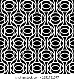 Design seamless monochrome decorative pattern. Abstract grating background. Vector art