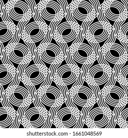 Design seamless monochrome decorative pattern. Abstract grating background. Vector art