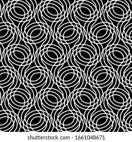 Design seamless monochrome decorative pattern. Abstract grating background. Vector art