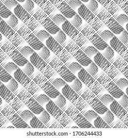 Design seamless monochrome decorative pattern. Abstract lines textured background. Vector art. No gradient